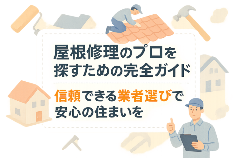 屋根修理のプロを探すための完全ガイド：信頼できる業者選びで安心の住まいを