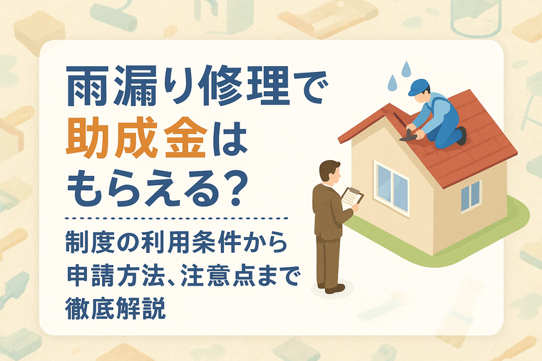 雨漏り修理で助成金はもらえる？制度の利用条件から申請方法、注意点まで徹底解説