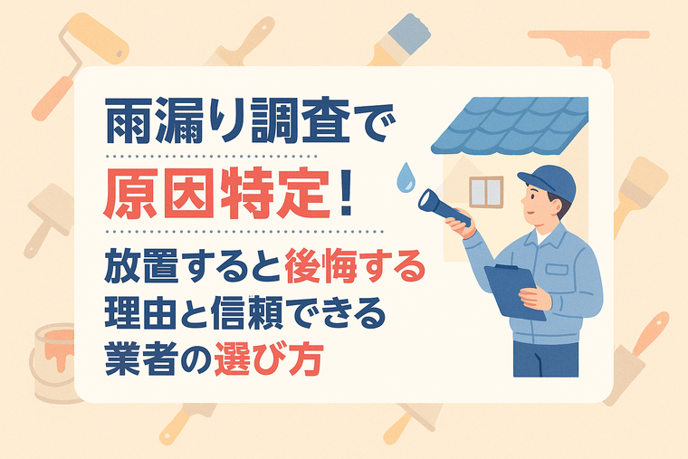 雨漏り調査で原因特定！放置すると後悔する理由と信頼できる業者の選び方