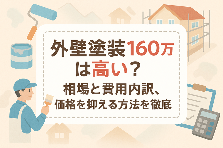 外壁塗装160万円は高い？相場と費用内訳、価格を抑える方法を徹底解説