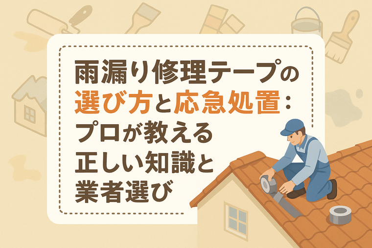 雨漏り修理テープの選び方と応急処置：プロが教える正しい知識と業者選び